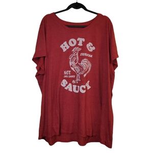 Torrid Red & White Hot & Saucy Srirach T-Shirt -Size 5 - 26/28 - Pre-owned